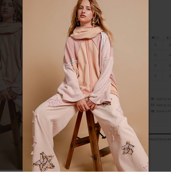 P50 New POL French Terry Turtleneck with Stud Trim large - Picture 1 of 5